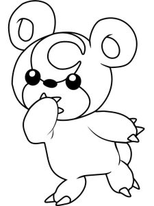 Tô màu Pokemon Teddiursa dễ thương cho bé