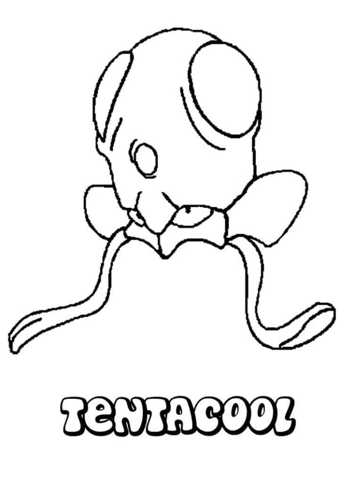 Tô màu Pokemon Tentacool 1 Tô màu Pokemon Tentacool cho bé tập tô