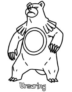 Tô màu Pokemon Ursaring giúp bé rèn luyện khả năng tô màu