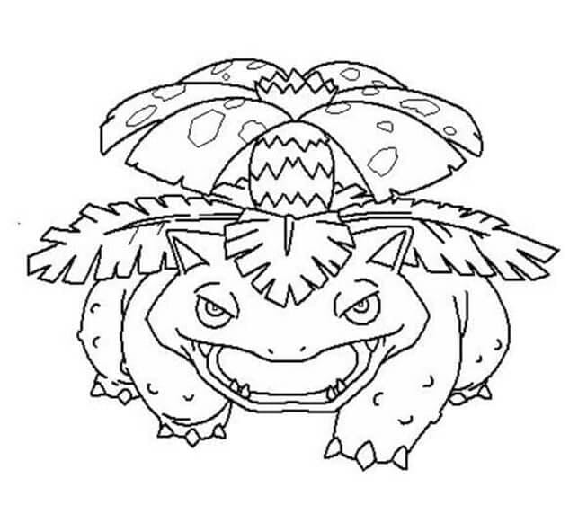 Tô màu Pokemon Venusaur 1 Tô màu Pokemon Venusaur cho bé tập tô