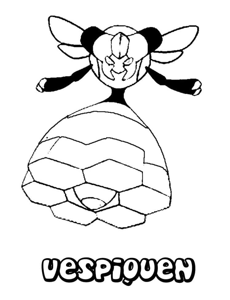 Tô màu Pokemon Vespiquen 1 Tô màu Pokemon Vespiquen dễ thương cho bé