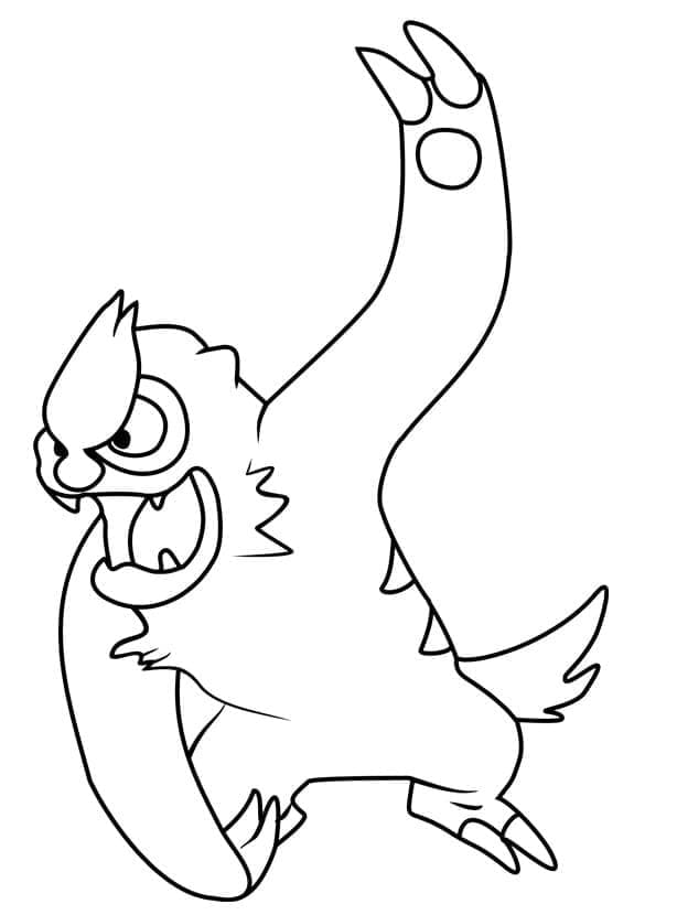 Tô màu Pokemon Vigoroth 1 Tô màu Pokemon Vigoroth dễ thương cho bé