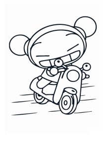 Tô màu Pucca Lái Xe Máy giúp bé rèn luyện khả năng tô màu