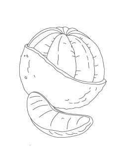 Tô màu Quả Cam Bóc Vỏ dễ thương cho bé