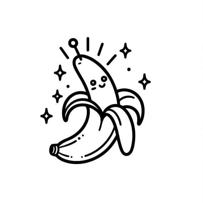 Tô màu Quả Chuối Nhỏ Dễ Thương cho bé tập tô