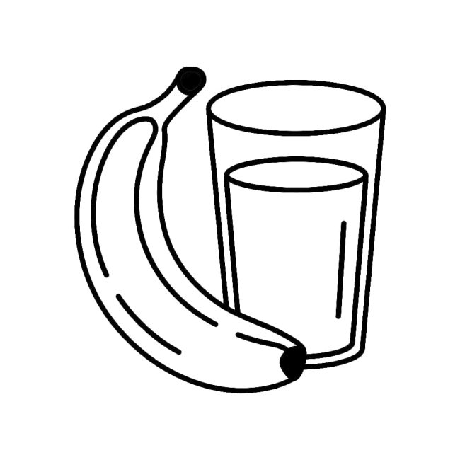 Tô màu Quả Chuối Và Cốc Nước dễ thương cho bé