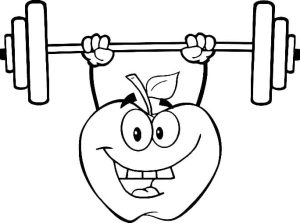 Tô màu Quả Táo Mạnh Mẽ cho bé tập tô