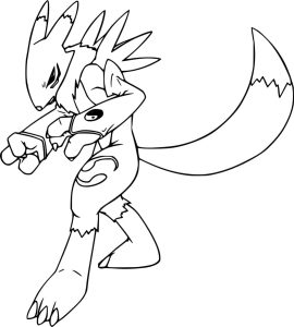 Tô màu Renamon giúp bé rèn luyện khả năng tô màu