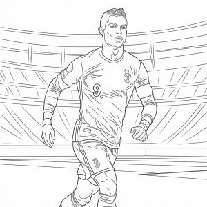 Tô màu Ronaldo Đang Chạy giúp bé rèn luyện khả năng tô màu
