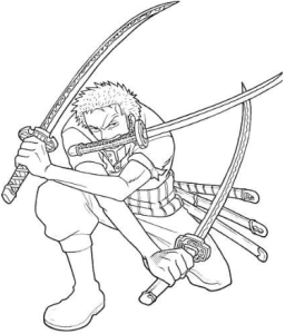 Tô màu roronoa zoro one piece cho bé tập tô