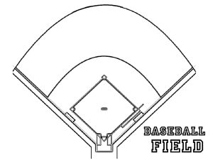 Tô màu sân bóng chày cho bé tập tô