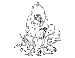 Tô màu Sasuke Dùng Nhẫn Thuật cho bé tập tô