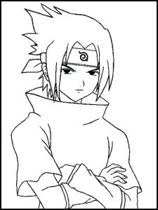 Tô màu Sasuke Mỉm Cười dễ thương cho bé