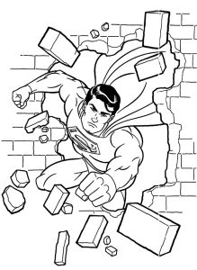 Tô màu siêu nhân đấm vỡ tường dễ thương cho bé