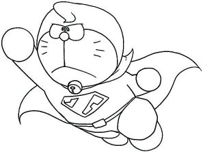 Tô màu siêu nhân doraemon cho bé tập tô
