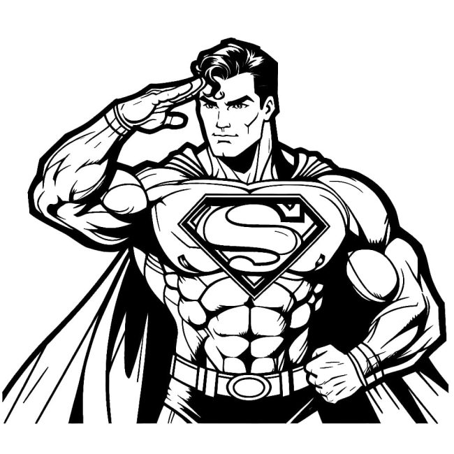 Tô màu Siêu Nhân Superman Chào dễ thương cho bé