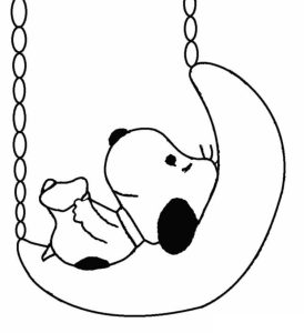 Tô màu Snoopy Buồn Ngủ giúp bé rèn luyện khả năng tô màu
