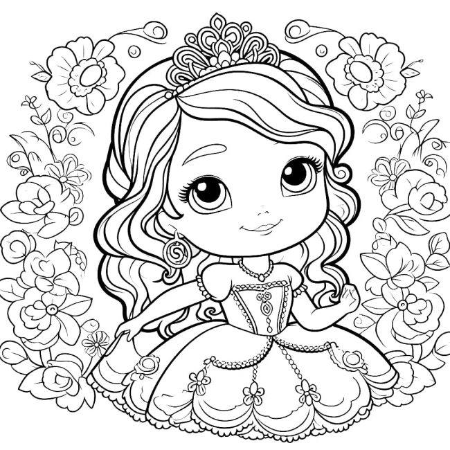 Tô màu Sofia Bé Nhỏ Mỉm Cười dễ thương cho bé