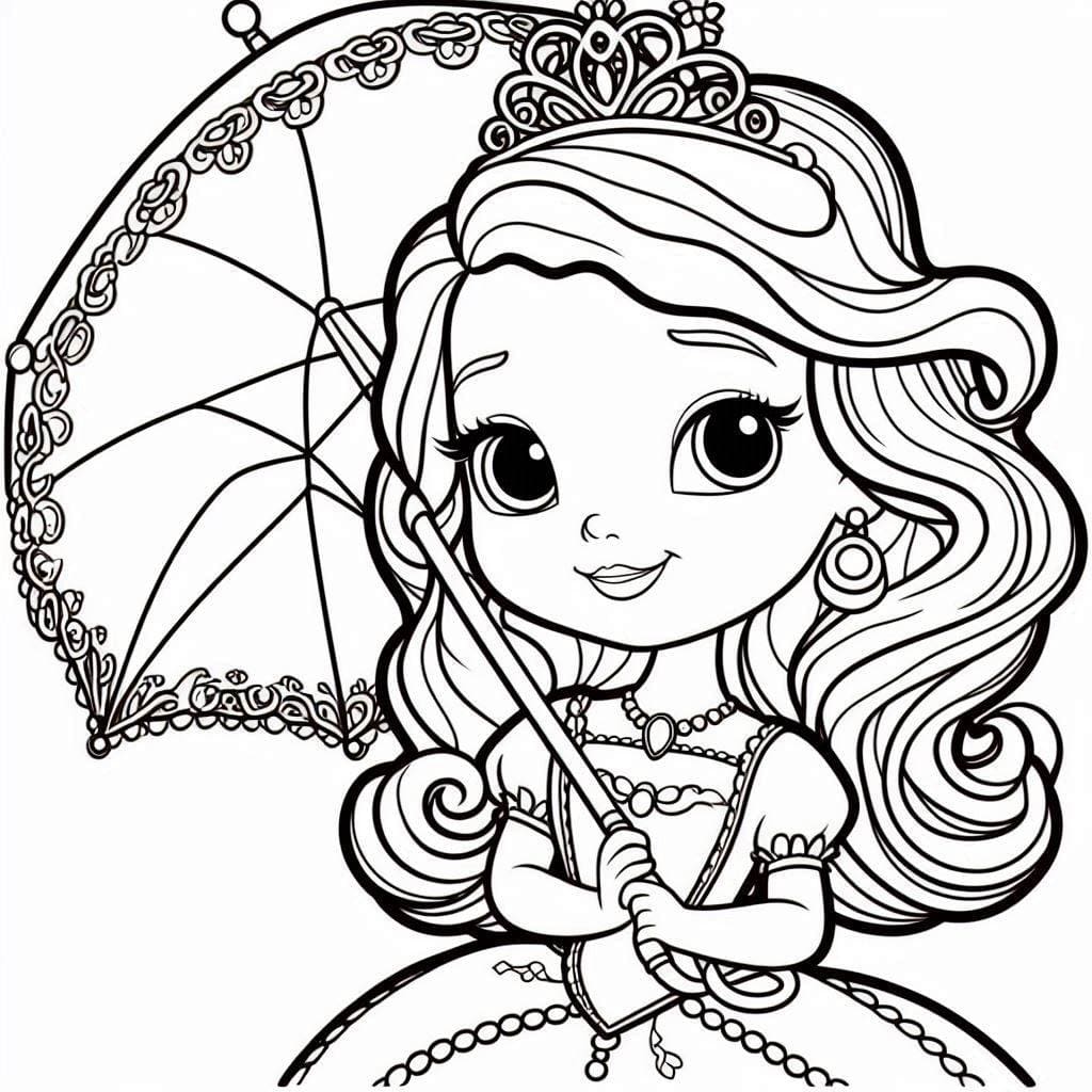 Tô màu Sofia Cầm Ô 1 Tô màu Sofia Cầm Ô giúp bé rèn luyện khả năng tô màu