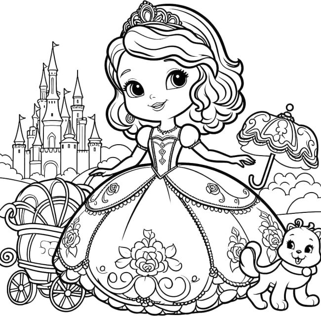 Tô màu Sofia Và Lâu Đài giúp bé rèn luyện khả năng tô màu