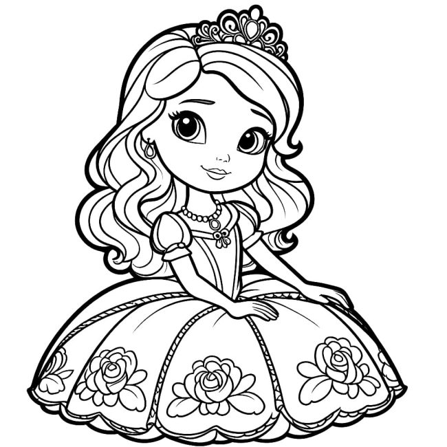 Tô màu Sofia Xinh Đẹp Mỉm Cười dễ thương cho bé