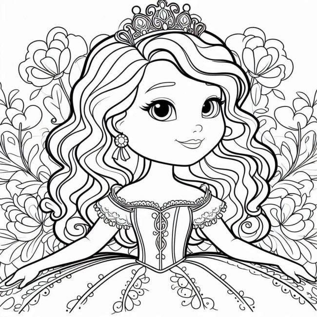 Tô màu Sofia Xinh Đẹp Và Hoa giúp bé rèn luyện khả năng tô màu