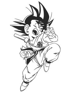 Tô màu Son Goku Nhỏ Bé Tức Giận cho bé tập tô