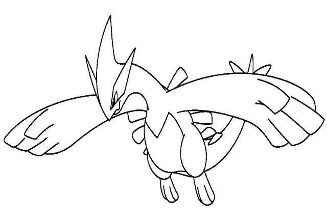 Tô màu Thần Pokemon Lugia 1 Tô màu Thần Pokemon Lugia cho bé tập tô