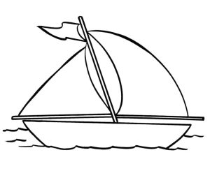 Tô màu Thuyền Buồm Đơn Giản Nhất cho bé tập tô
