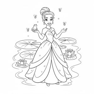 Tô màu Tiana Xinh Đẹp dễ thương cho bé