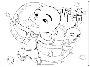 Tô màu Upin và Ipin Vui Vẻ dễ thương cho bé