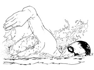 Tô màu Vận Động Viên Bơi Lội dễ thương cho bé