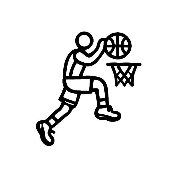 Tô màu Vẽ Bóng Rổ Đơn Giản cho bé tập tô