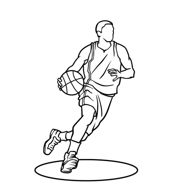 Tô màu Vẽ Cầu Thủ Bóng Rổ giúp bé rèn luyện khả năng tô màu