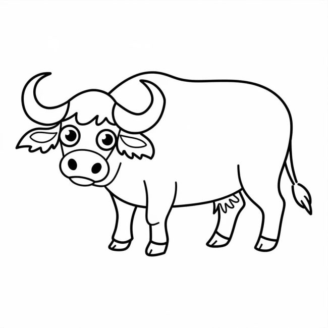 Tô màu Vẽ Con Trâu Đơn Giản giúp bé rèn luyện khả năng tô màu