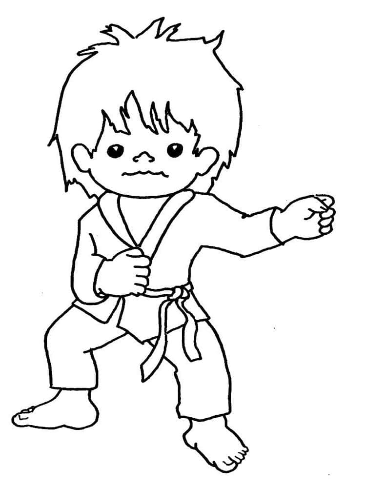 Tô màu Võ Karate 1 Tô màu Võ Karate cho bé tập tô