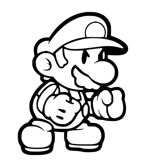 Tô màu Võ Sĩ Mario dễ thương cho bé