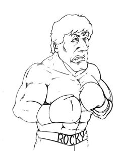 Tô màu võ sĩ quyền anh rocky dễ thương cho bé