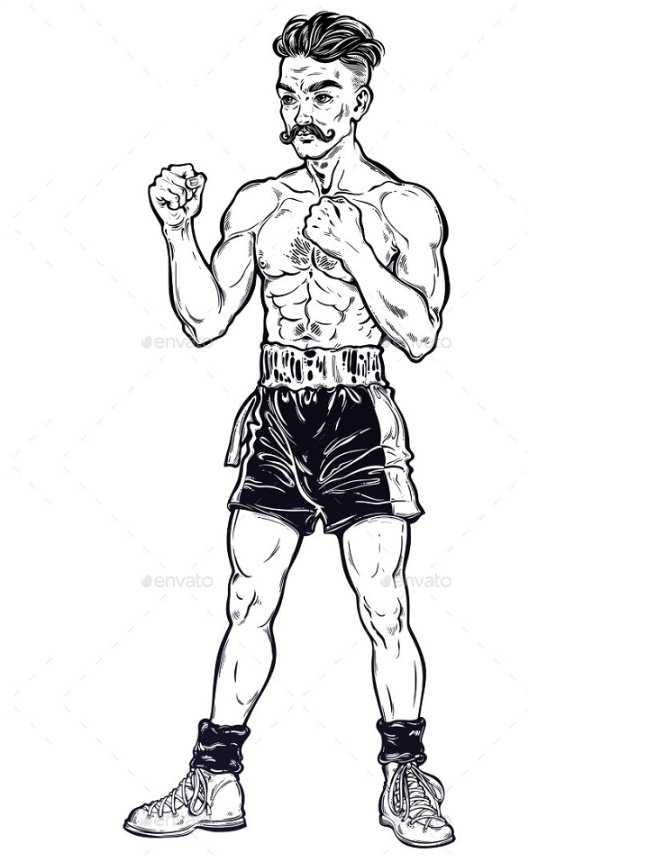 Tô màu võ sĩ và bộ ria mép 1 Tô màu võ sĩ và bộ ria mép giúp bé rèn luyện khả năng tô màu