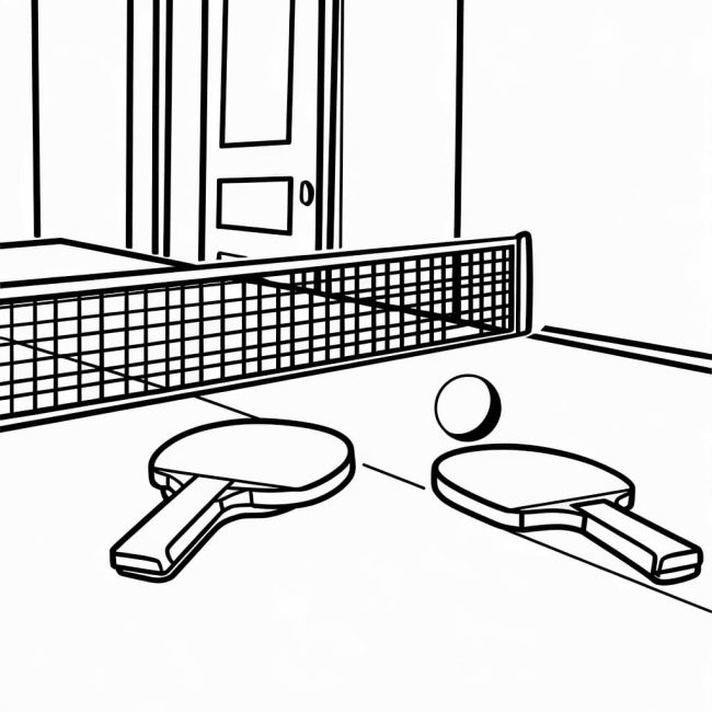 Tô màu Vợt Bóng Bàn giúp bé rèn luyện khả năng tô màu