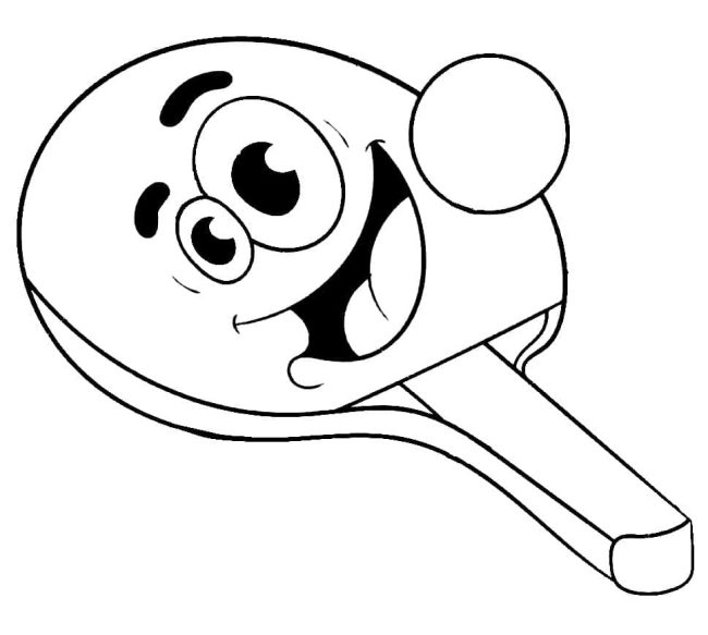 Tô màu Vợt Bóng Bàn Hoạt Hình dễ thương cho bé