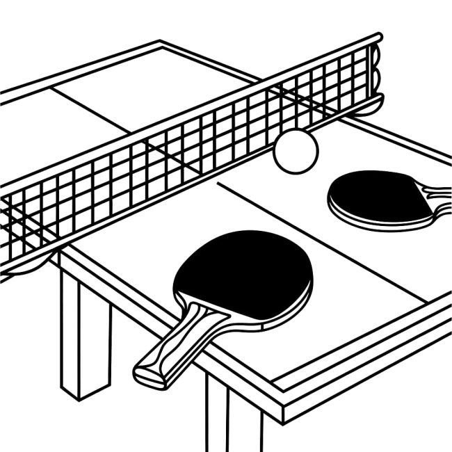 Tô màu Vợt Bóng Và Bàn Bóng Bàn giúp bé rèn luyện khả năng tô màu