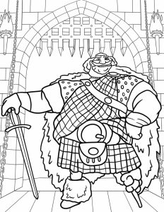 Tô màu Vua Angus Trong Công Chúa Tóc Xù dễ thương cho bé