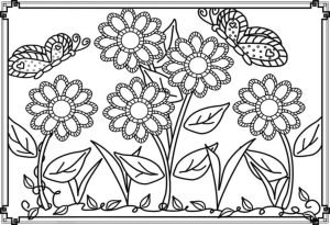 Tô màu Vườn Hoa và Bướm dễ thương cho bé