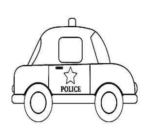 Tô màu Xe Cảnh Sát Đơn Giản cho bé tập tô