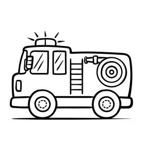 Tô màu Xe Cứu Hỏa Cảnh Báo dễ thương cho bé