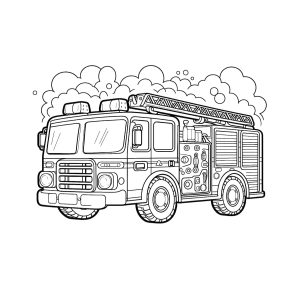 Tô màu Xe Cứu Hỏa Có Thể In cho bé tập tô