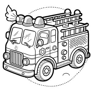 Tô màu Xe Cứu Hỏa Đang Đến giúp bé rèn luyện khả năng tô màu