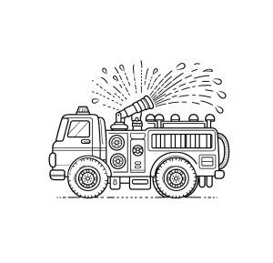 Tô màu Xe Cứu Hỏa Đang Làm Việc dễ thương cho bé