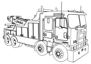 Tô màu xe cứu hỏa hiện đại dễ thương cho bé